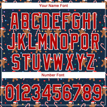 Load image into Gallery viewer, Custom Navy Red-White 3D Christmas Performance Golf Polo Shirt