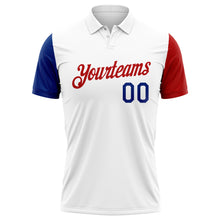 Load image into Gallery viewer, Custom White Red-Royal 3D American Flag Performance Golf Polo Shirt