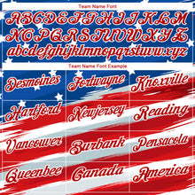 Load image into Gallery viewer, Custom Royal White-Red 3D American Flag Performance Golf Polo Shirt