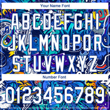 Load image into Gallery viewer, Custom Graffiti Pattern White-Royal 3D Performance Golf Polo Shirt