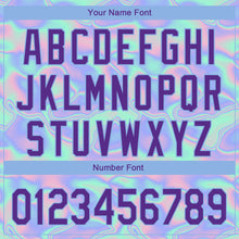 Load image into Gallery viewer, Custom Light Blue Purple 3D Pattern Design Abstract Trendy Holographic Vaporwave Style Performance Golf Polo Shirt