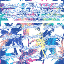 Load image into Gallery viewer, Custom White Light Blue 3D Pattern Design Hawaii Palm Trees Performance Golf Polo Shirt