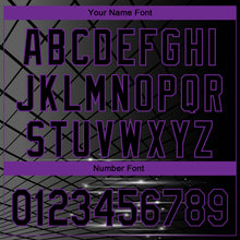 Load image into Gallery viewer, Custom Black Purple 3D Pattern Design Billiards Performance Polo Shirt