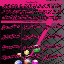 Load image into Gallery viewer, Custom Black Hot Pink 3D Pattern Design Billiards Performance Polo Shirt