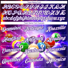 Load image into Gallery viewer, Custom Purple White-Black 3D Pattern Design Billiards Performance Polo Shirt