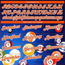 Load image into Gallery viewer, Custom Royal Orange-White 3D Pattern Design Billiards Performance Polo Shirt