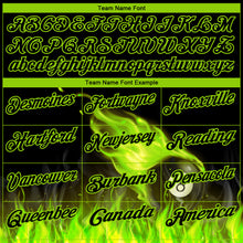 Load image into Gallery viewer, Custom Black Neon Green 3D Pattern Design Flame Billiards 8 Ball Performance Polo Shirt