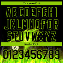 Load image into Gallery viewer, Custom Black Neon Green 3D Pattern Design Flame Billiards 8 Ball Performance Polo Shirt