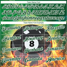 Load image into Gallery viewer, Custom Green Red-White 3D Pattern Design Flame Billiards 8 Ball Performance Polo Shirt