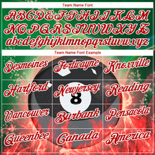 Load image into Gallery viewer, Custom Green Red-White 3D Pattern Design Flame Billiards 8 Ball Performance Polo Shirt