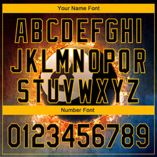 Load image into Gallery viewer, Custom Black Gold 3D Pattern Design Flame Billiards 8 Ball Performance Polo Shirt