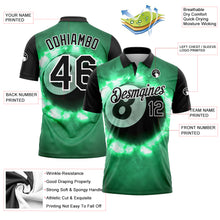 Load image into Gallery viewer, Custom Kelly Green Black-White 3D Pattern Design Flame Billiards 8 Ball Performance Polo Shirt