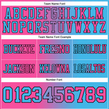 Load image into Gallery viewer, Custom Sky Blue Pink-Black Mesh Authentic Gradient Fashion Football Jersey