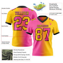 Load image into Gallery viewer, Custom Yellow Pink-Black Mesh Authentic Gradient Fashion Football Jersey