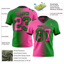 Load image into Gallery viewer, Custom Grass Green Pink-Black Mesh Authentic Gradient Fashion Football Jersey
