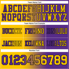 Load image into Gallery viewer, Custom Purple Yellow-Black Mesh Authentic Gradient Fashion Football Jersey