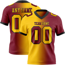 Load image into Gallery viewer, Custom Crimson Yellow-Black Mesh Authentic Gradient Fashion Football Jersey