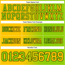 Load image into Gallery viewer, Custom Neon Green Yellow-Black Mesh Authentic Gradient Fashion Football Jersey