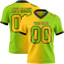 Load image into Gallery viewer, Custom Neon Green Yellow-Black Mesh Authentic Gradient Fashion Football Jersey