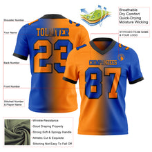 Load image into Gallery viewer, Custom Thunder Blue Bay Orange-Black Mesh Authentic Gradient Fashion Football Jersey