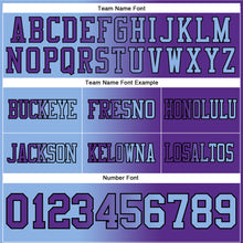 Load image into Gallery viewer, Custom Purple Light Blue-Black Mesh Authentic Gradient Fashion Football Jersey