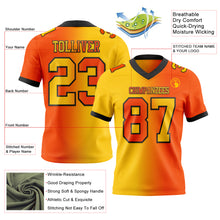 Load image into Gallery viewer, Custom Orange Yellow-Black Mesh Authentic Gradient Fashion Football Jersey