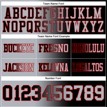 Load image into Gallery viewer, Custom Black Gray-Red Mesh Authentic Gradient Fashion Football Jersey