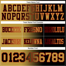 Load image into Gallery viewer, Custom Black Old Gold-Red Mesh Authentic Gradient Fashion Football Jersey