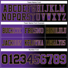 Load image into Gallery viewer, Custom Black Purple-Old Gold Mesh Authentic Gradient Fashion Football Jersey