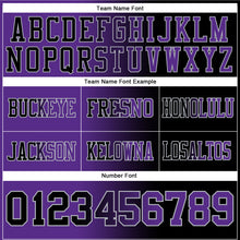 Load image into Gallery viewer, Custom Black Purple-Gray Mesh Authentic Gradient Fashion Football Jersey