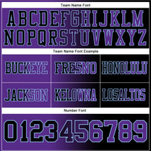 Load image into Gallery viewer, Custom Black Purple-Light Blue Mesh Authentic Gradient Fashion Football Jersey