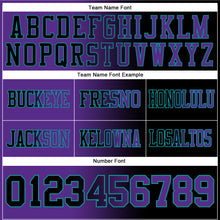 Load image into Gallery viewer, Custom Black Purple-Teal Mesh Authentic Gradient Fashion Football Jersey