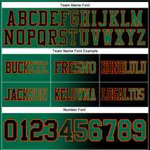 Load image into Gallery viewer, Custom Black Kelly Green-Orange Mesh Authentic Gradient Fashion Football Jersey
