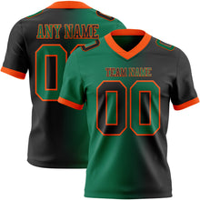Load image into Gallery viewer, Custom Black Kelly Green-Orange Mesh Authentic Gradient Fashion Football Jersey