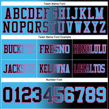 Load image into Gallery viewer, Custom Black Sky Blue-Pink Mesh Authentic Gradient Fashion Football Jersey
