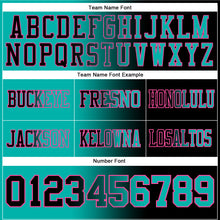 Load image into Gallery viewer, Custom Black Aqua-Pink Mesh Authentic Gradient Fashion Football Jersey