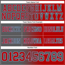 Load image into Gallery viewer, Custom Red Steel Gray-Light Blue Mesh Authentic Gradient Fashion Football Jersey