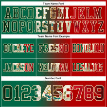 Load image into Gallery viewer, Custom Red Vintage Mexican Flag Kelly Green-Cream Mesh Authentic Gradient Fashion Football Jersey