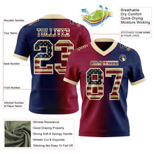 Load image into Gallery viewer, Custom Navy Vintage USA Flag Maroon-Cream Mesh Authentic Gradient Fashion Football Jersey