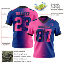 Load image into Gallery viewer, Custom Royal Pink-Black Mesh Authentic Gradient Fashion Football Jersey