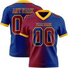 Load image into Gallery viewer, Custom Royal Maroon-Gold Mesh Authentic Gradient Fashion Football Jersey