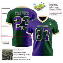 Load image into Gallery viewer, Custom Green Purple-Cream Mesh Authentic Gradient Fashion Football Jersey