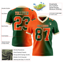 Load image into Gallery viewer, Custom Green Orange-Cream Mesh Authentic Gradient Fashion Football Jersey