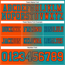 Load image into Gallery viewer, Custom Teal Orange-Navy Mesh Authentic Gradient Fashion Football Jersey