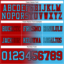 Load image into Gallery viewer, Custom Sky Blue Red-Black Mesh Authentic Gradient Fashion Football Jersey