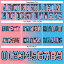 Load image into Gallery viewer, Custom Sky Blue Medium Pink-Black Mesh Authentic Gradient Fashion Football Jersey