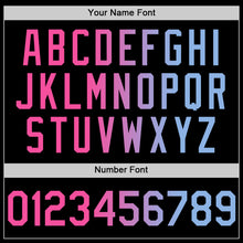 Load image into Gallery viewer, Custom Black Pink-Light Blue Authentic Gradient Fashion Baseball Jersey