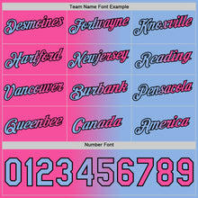 Load image into Gallery viewer, Custom Light Blue Pink-Black Gradient Fashion Performance T-Shirt