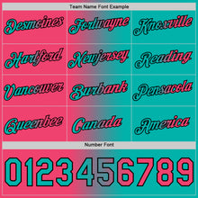 Load image into Gallery viewer, Custom Aqua Neon Pink-Black Gradient Fashion Performance T-Shirt