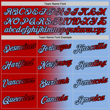 Load image into Gallery viewer, Custom Light Blue Red-Black Gradient Fashion Performance T-Shirt